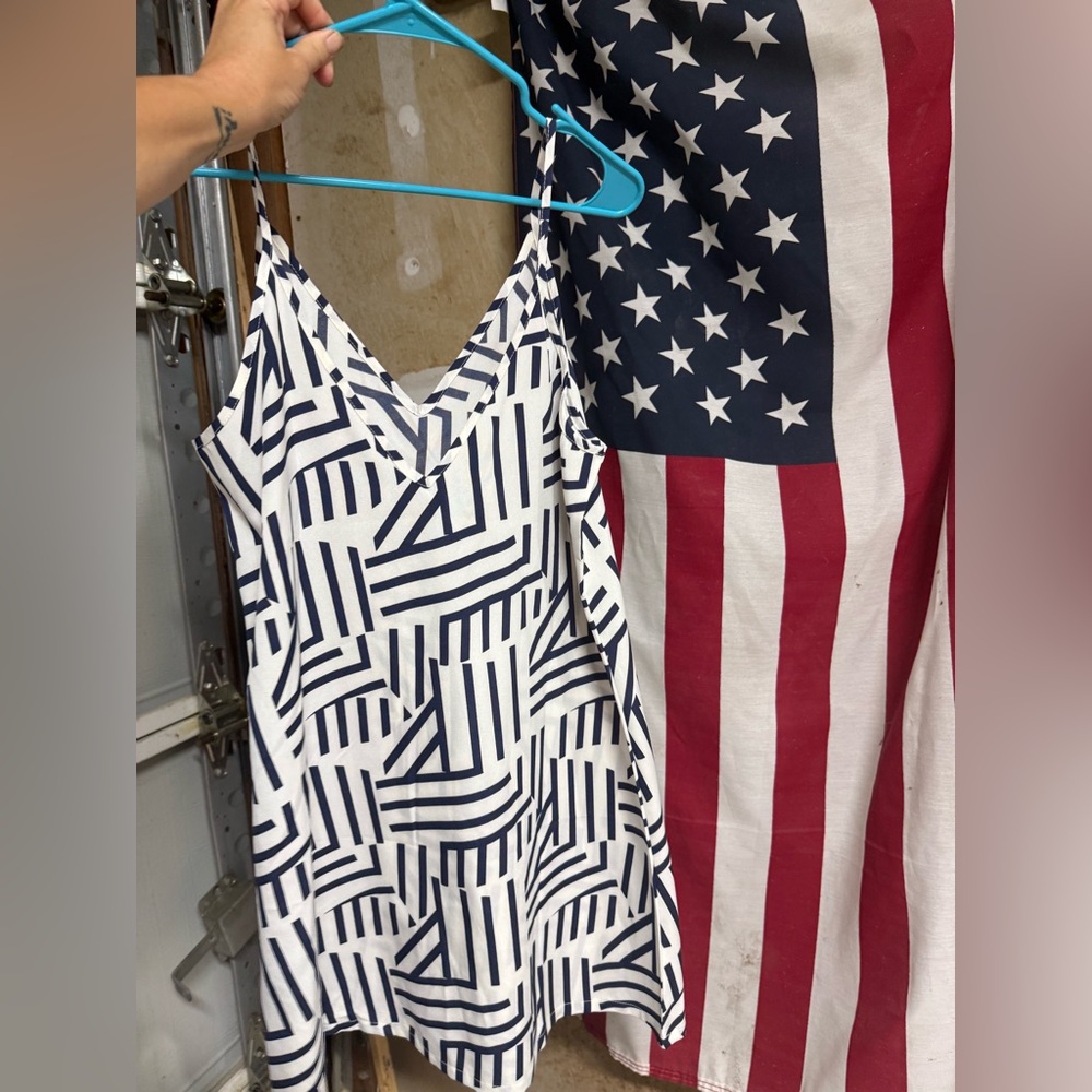 Striped Navy and White Dress